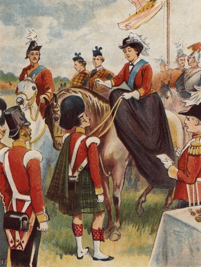 The Queen distributing the Victoria Cross by English School